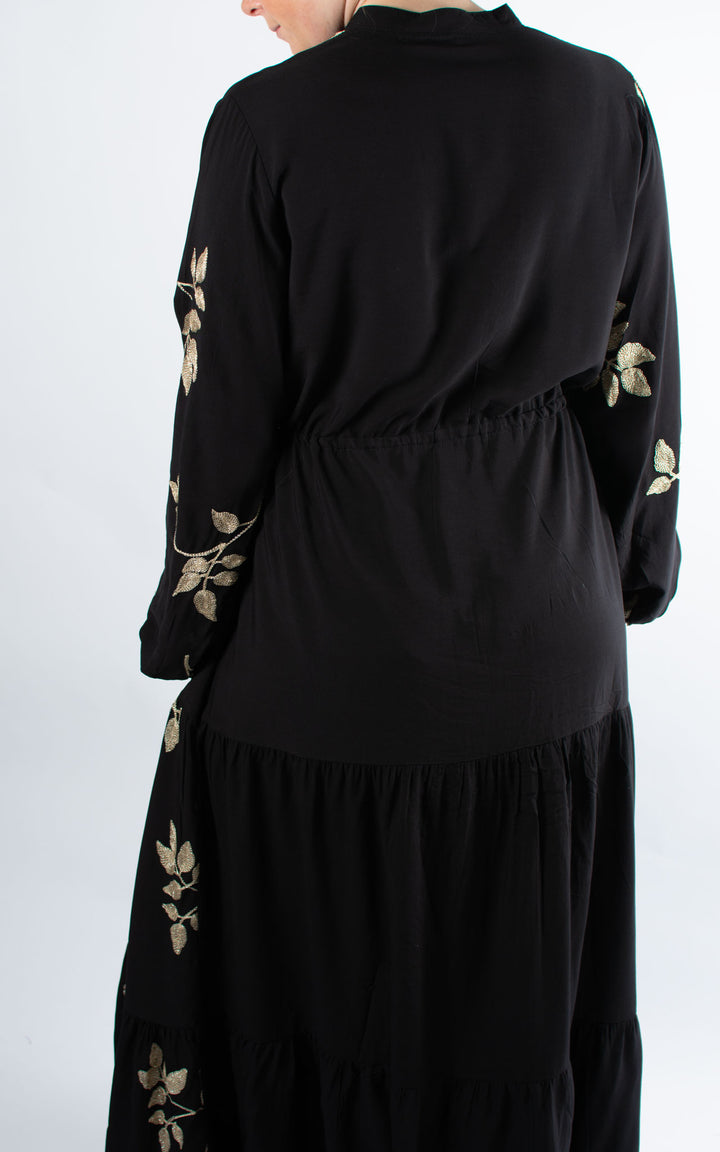 Gold Leaf Dress | Black