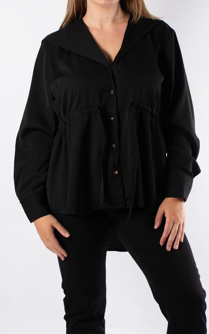 Hilda Hooded Shirt | Black