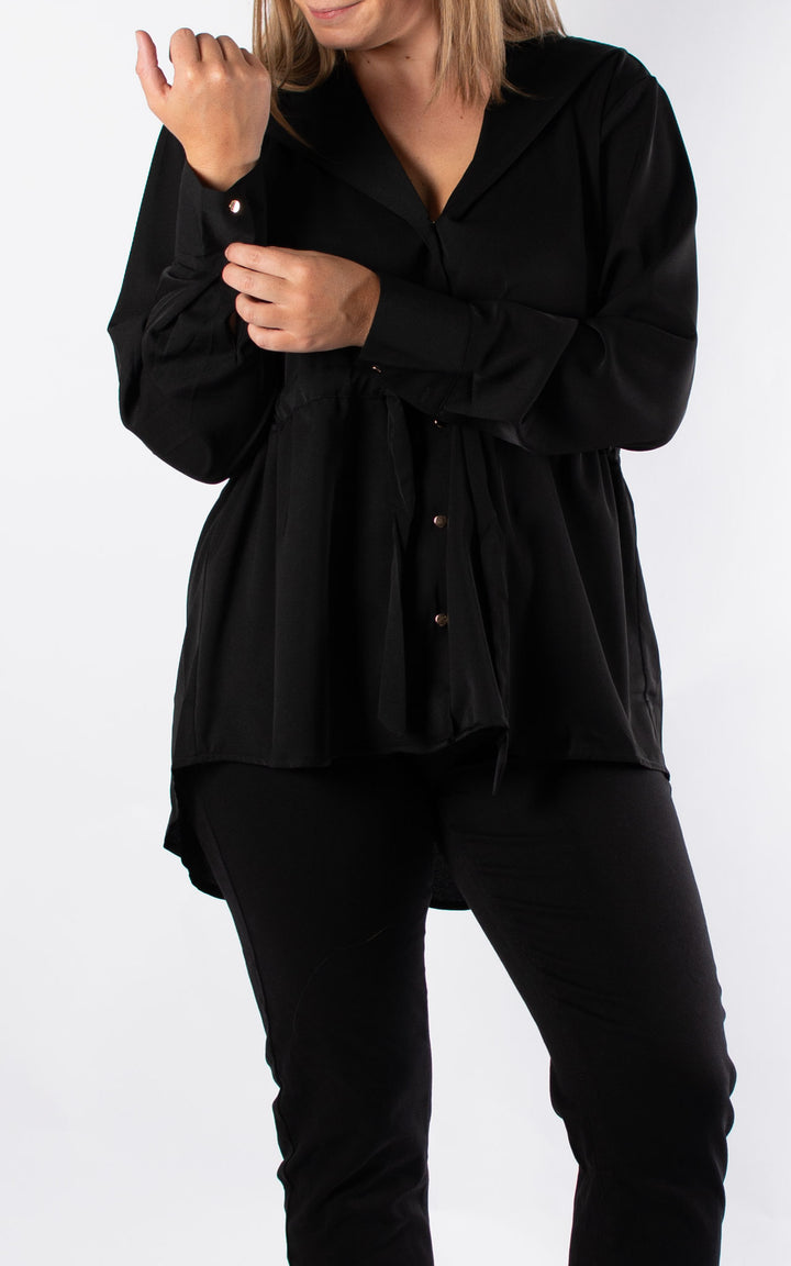 Hilda Hooded Shirt | Black