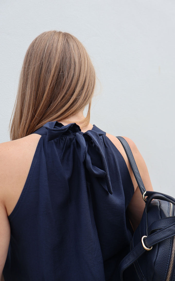 Tara Halterneck Top | Navy