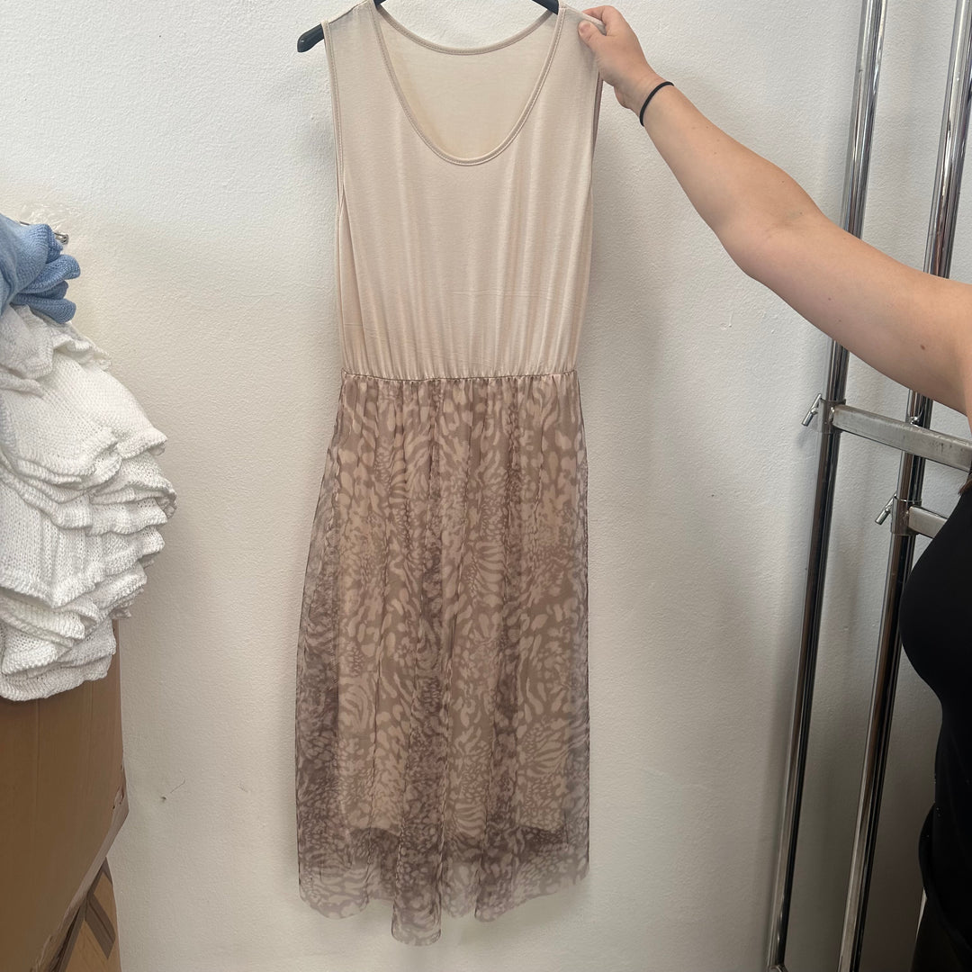 Carina Mesh Net Dress | Beige
