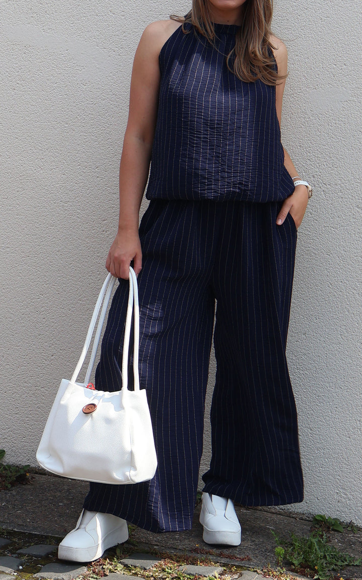 Mandy Trousers | Pinstripe | Navy