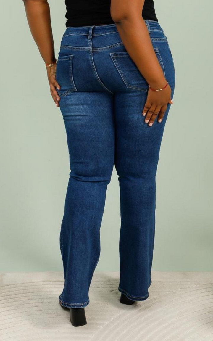 Jeans | Diamante Flared | Dark Denim