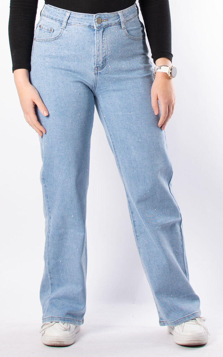 Jeans | Diamante Wide Leg | Light Wash