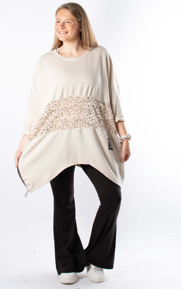 Keeley Tunic | Sequin | Beige