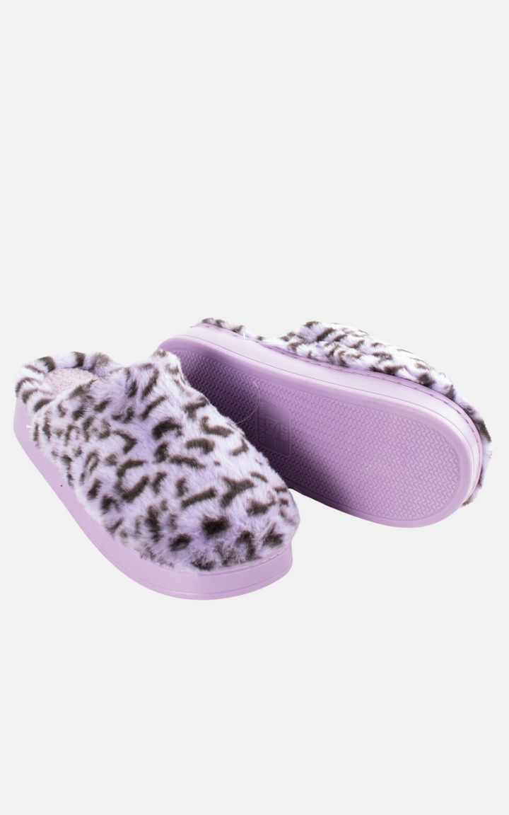 Leopard Print Slippers | Lilac