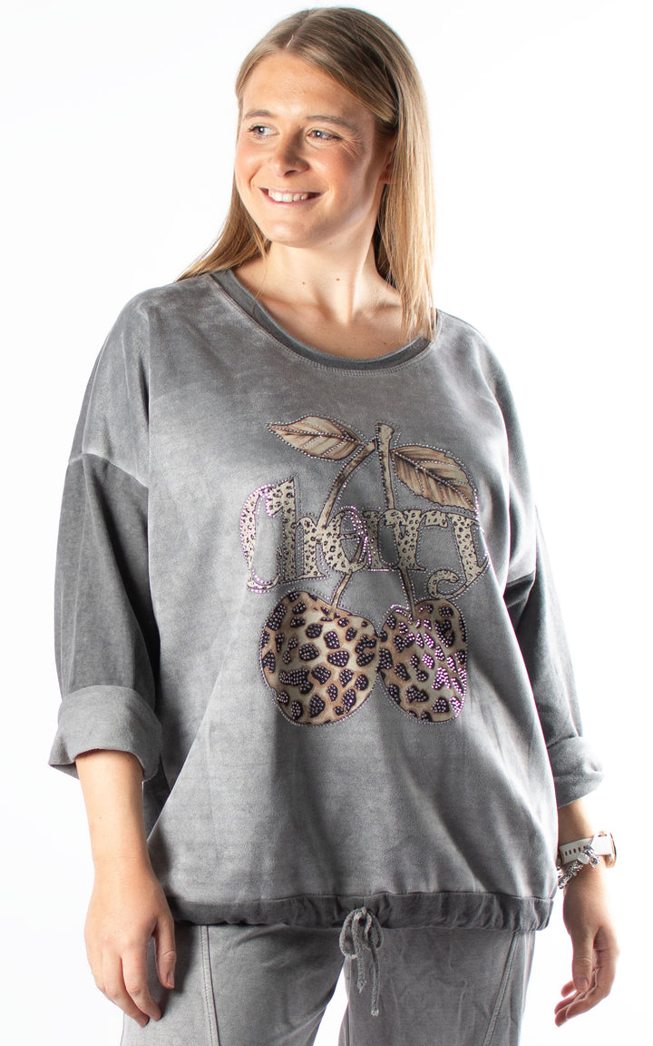Linda Cherry Top | Grey