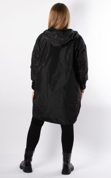 Black mac with hood best sale