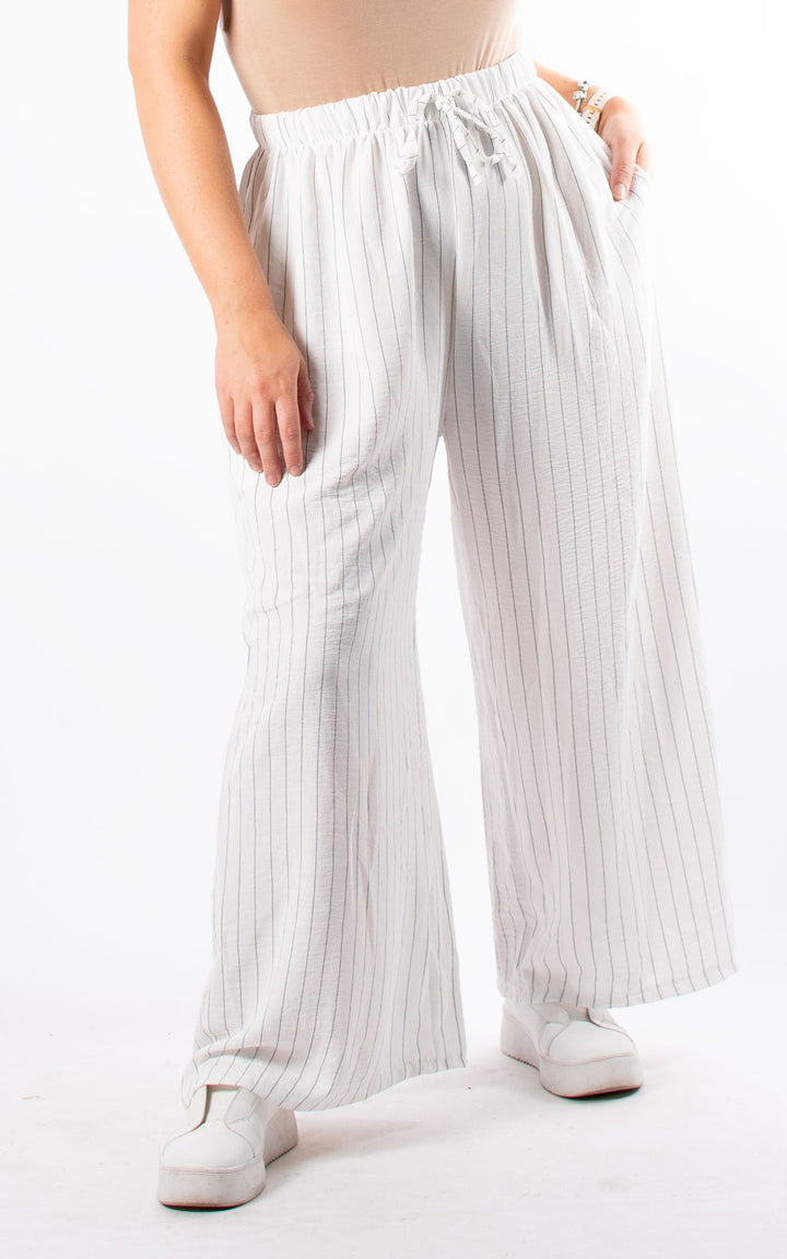 Mandy Trousers | Pinstripe | White