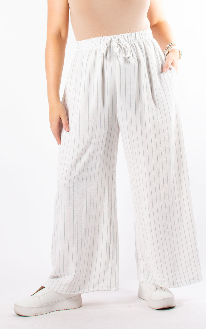 Mandy Trousers | Pinstripe | White
