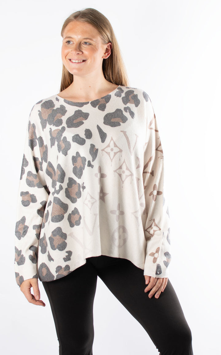 Naomi Thin Knit | Leopard | Black
