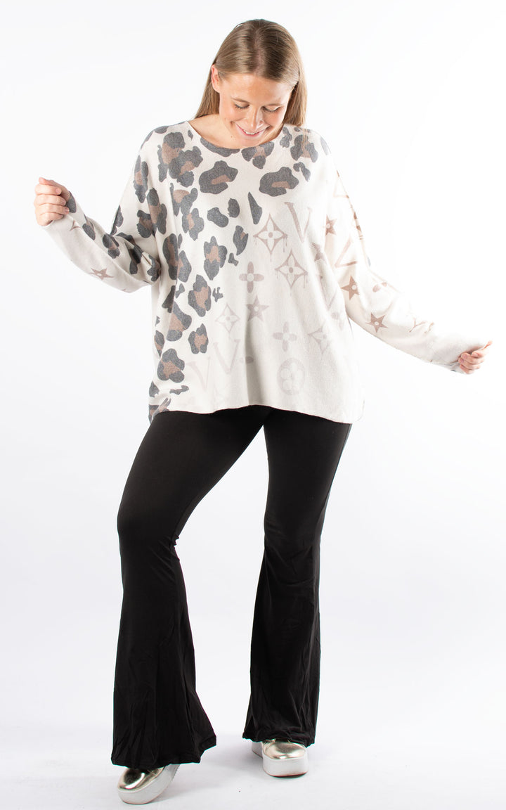 Naomi Thin Knit | Leopard | Black