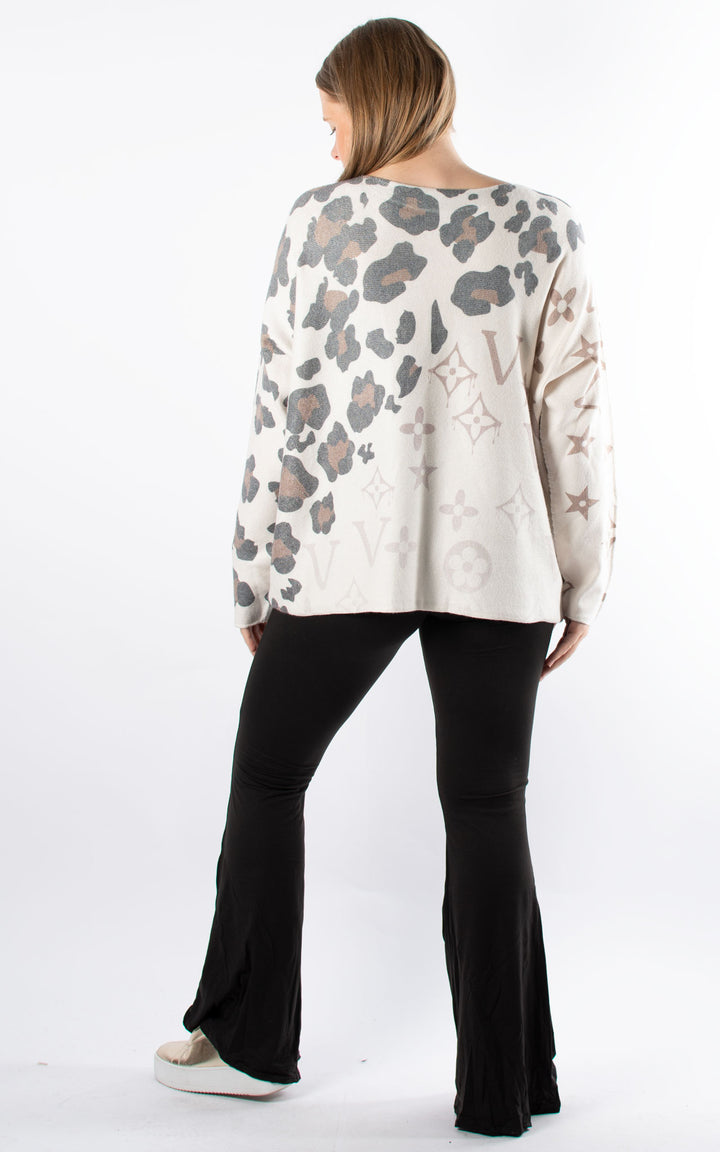 Naomi Thin Knit | Leopard | Black