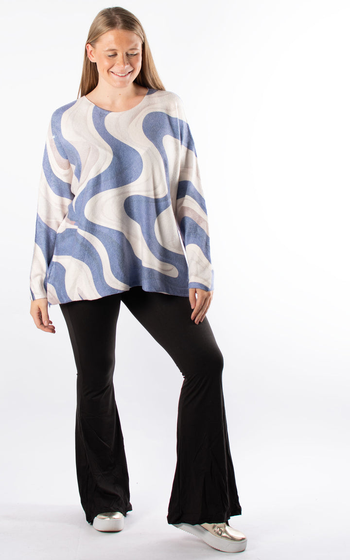 Naomi Thin Knit | Wave | Blue