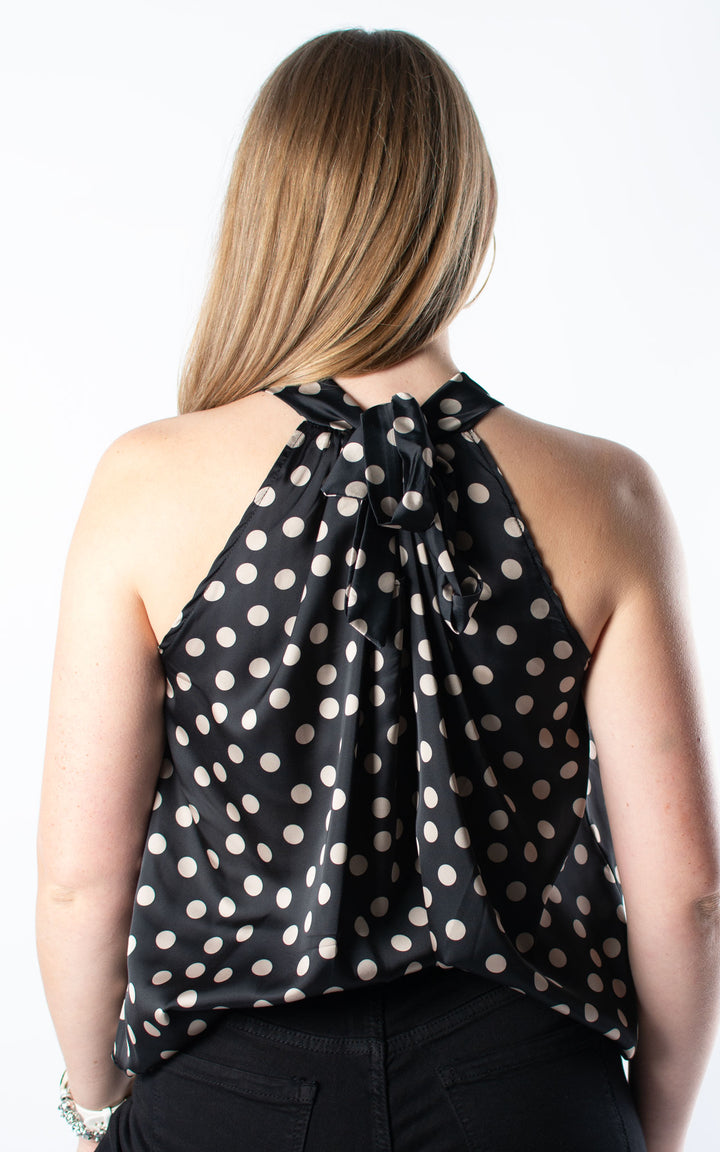 Polka Dot Halterneck | Black