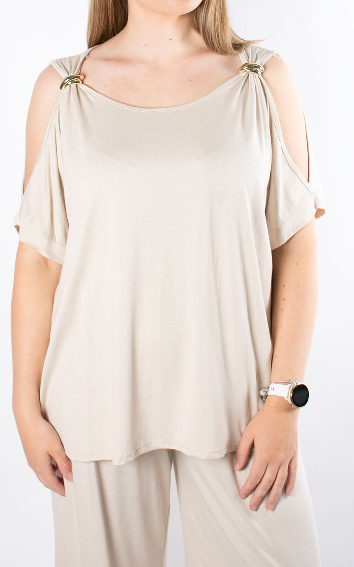 Sheila Cold Shoulder | Beige