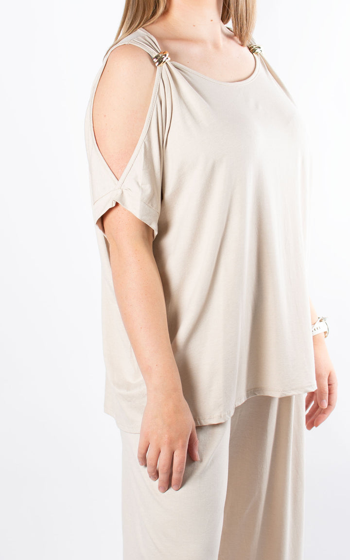 Sheila Cold Shoulder | Beige