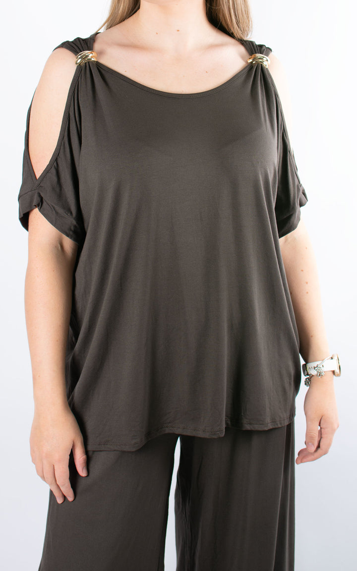 Sheila Cold Shoulder | Chocolate