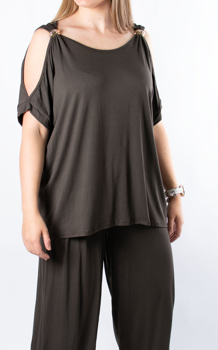 Sheila Cold Shoulder | Chocolate