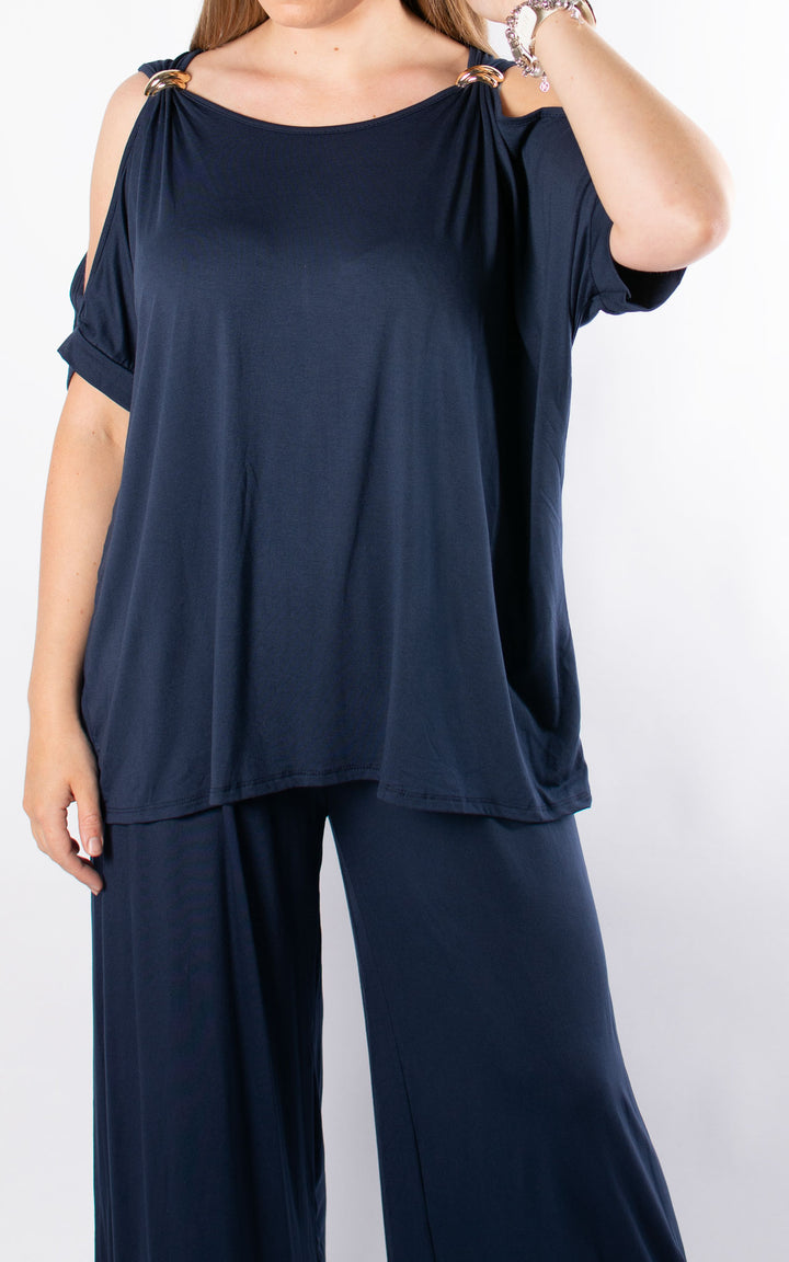 Sheila Cold Shoulder | Navy