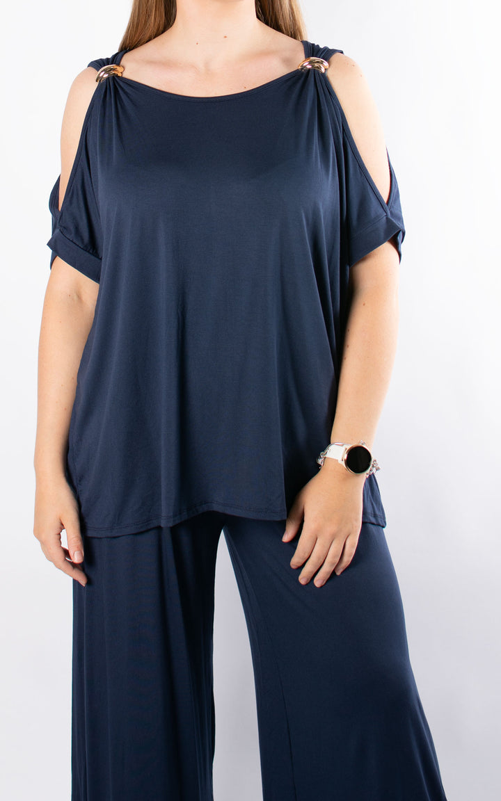 Sheila Cold Shoulder | Navy