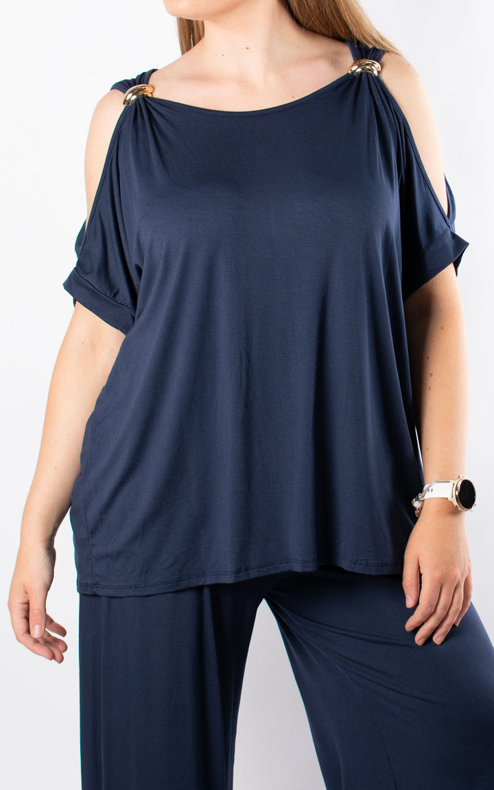 Sheila Cold Shoulder | Navy