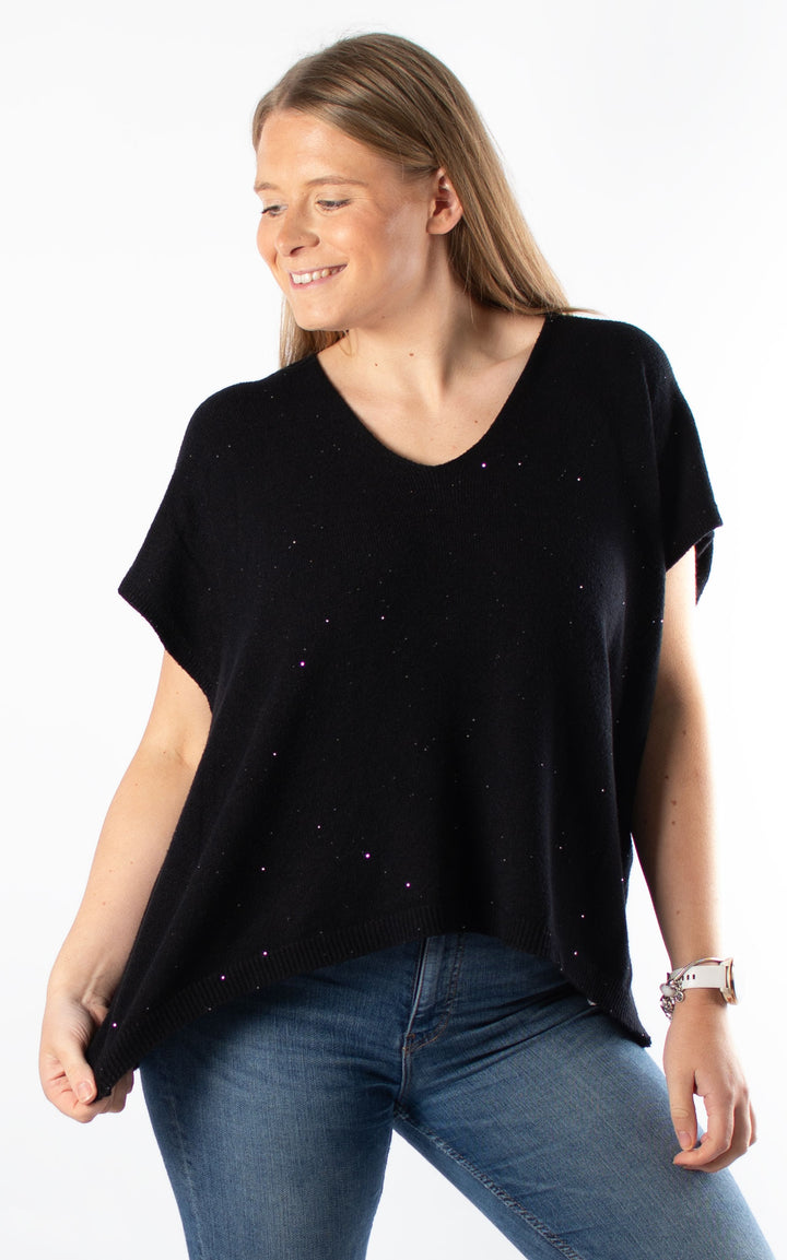 Sparkle V-Neck | Black
