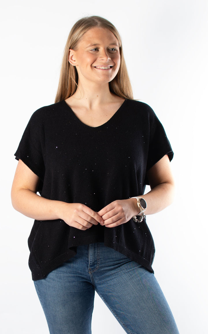 Sparkle V-Neck | Black