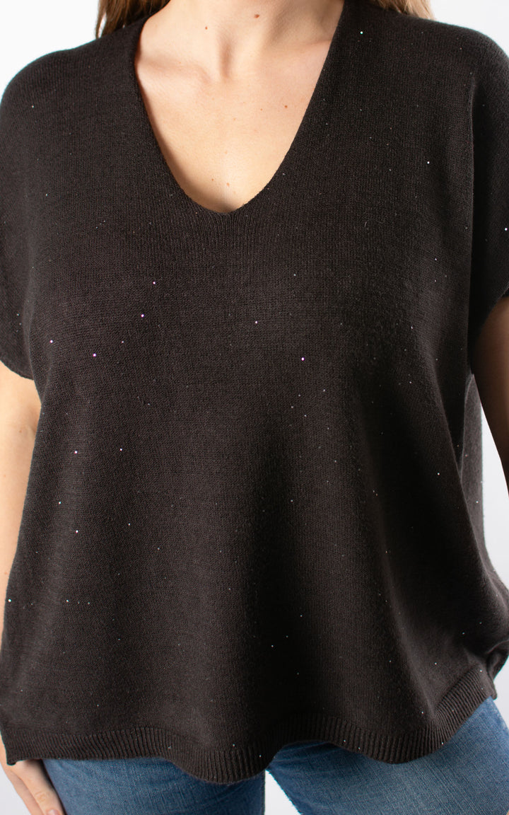 Sparkle V-Neck | Chocolate