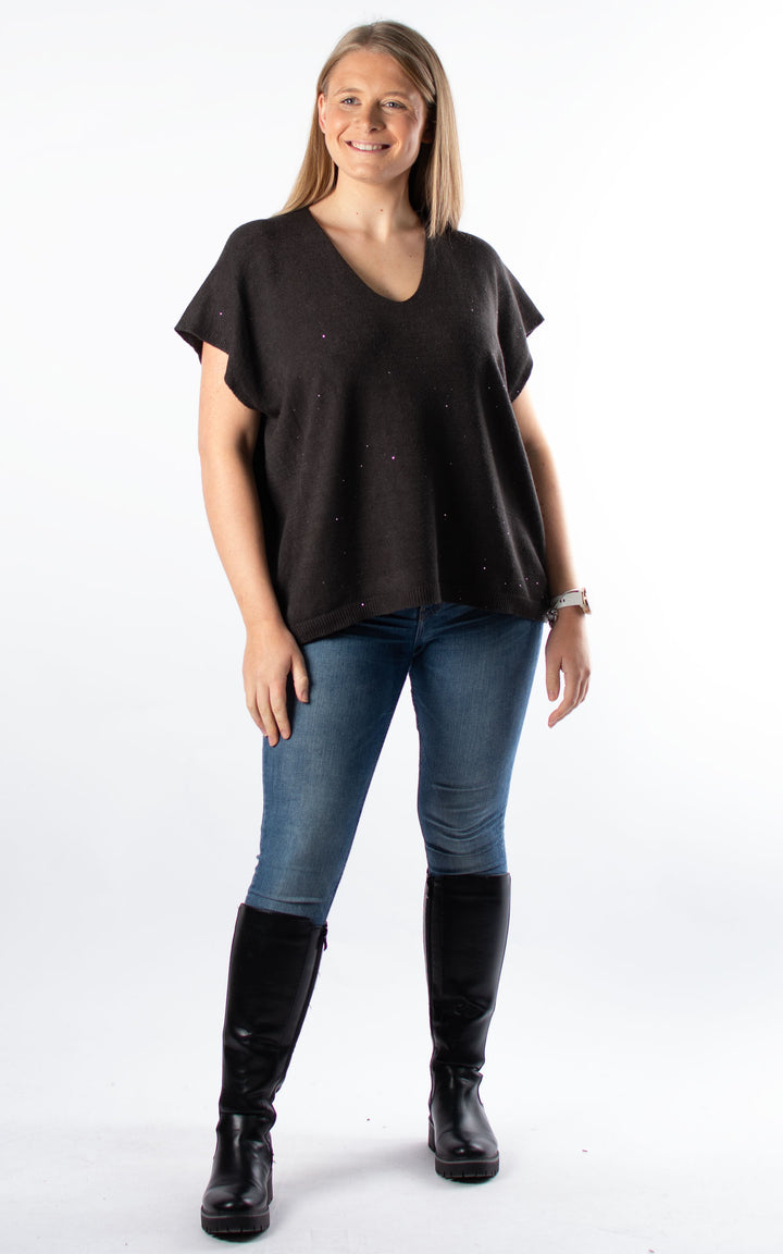 Sparkle V-Neck | Chocolate
