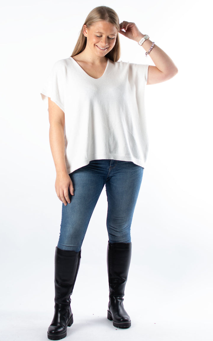 Sparkle V-Neck | Winter White