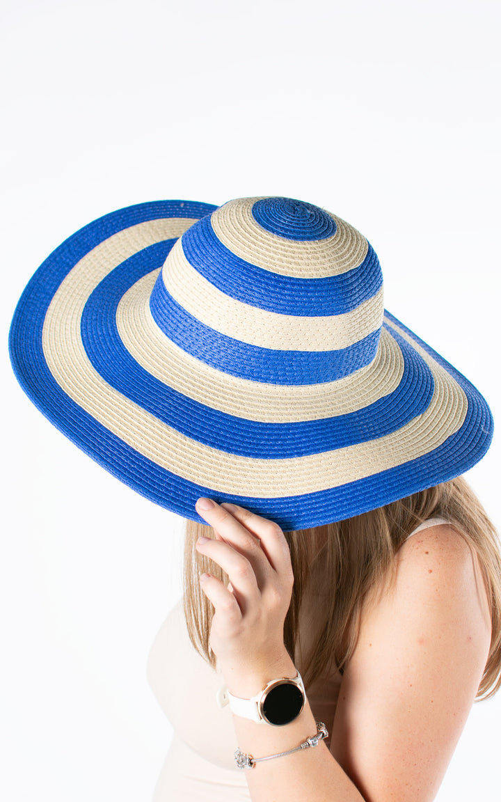 Stripy Sun Hat | Cobalt