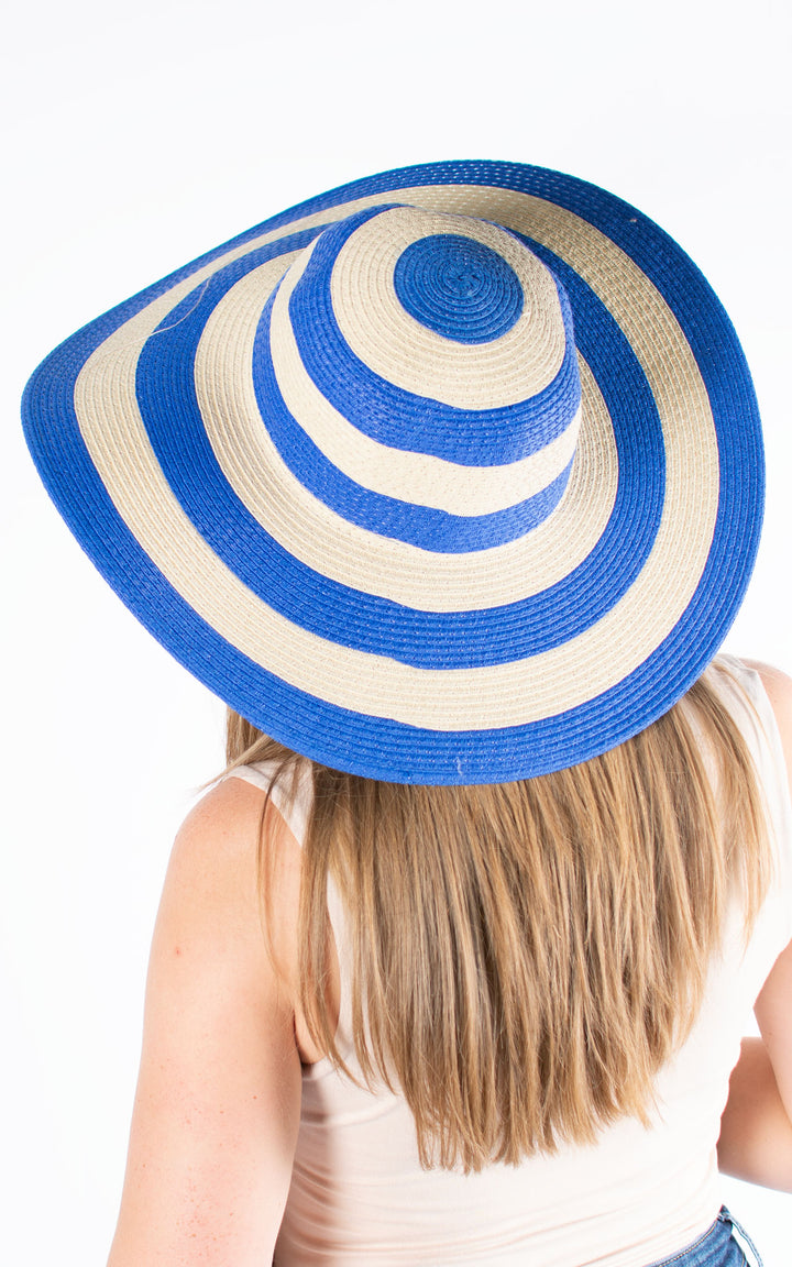 Stripy Sun Hat | Cobalt