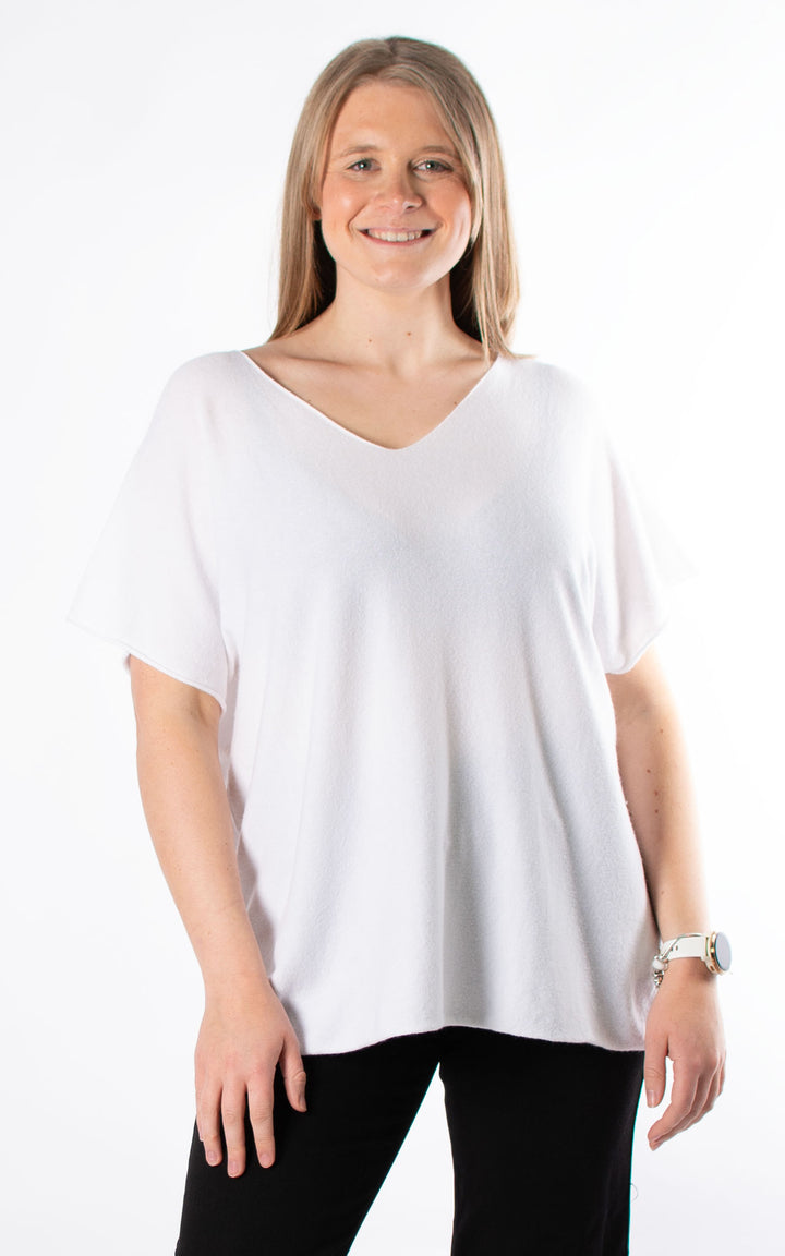 Suzie V-neck Knit | White