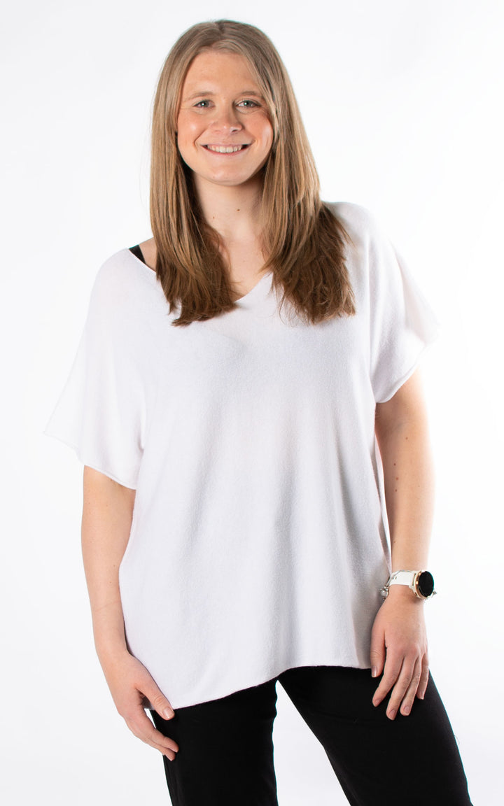 Suzie V-neck Knit | White