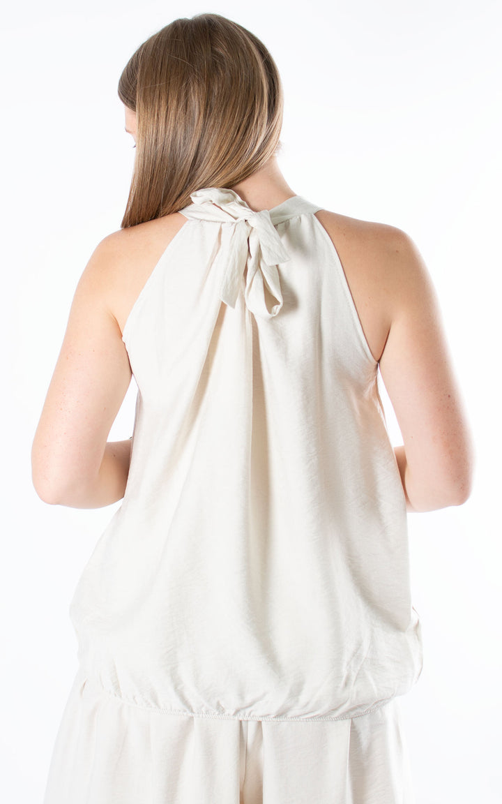 Tara Halterneck Top | Beige