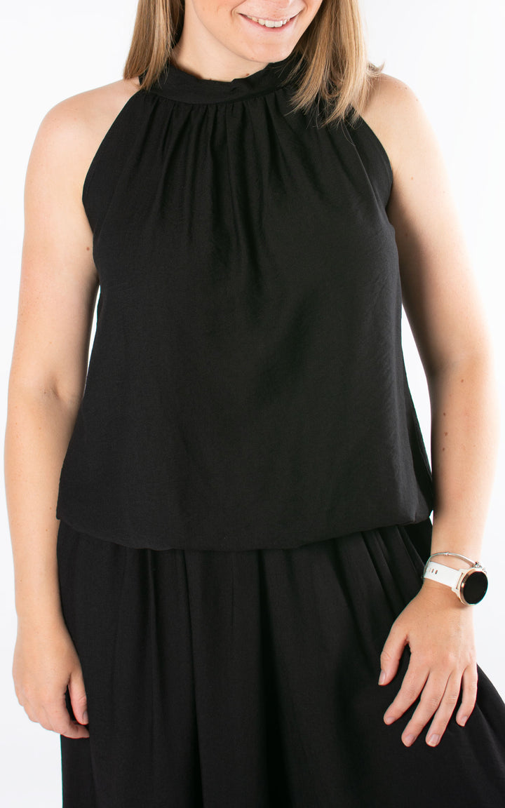 Tara Halterneck Top | Black