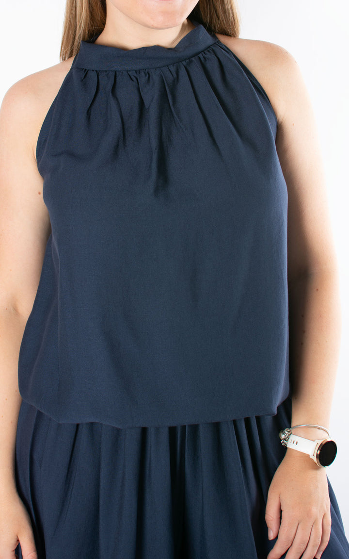 Tara Halterneck Top | Navy