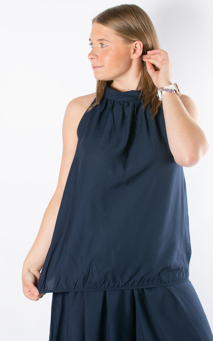 Tara Halterneck Top | Navy