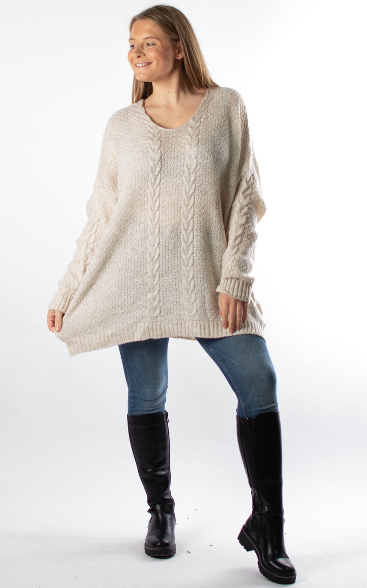 Tie Back Jumper | Beige