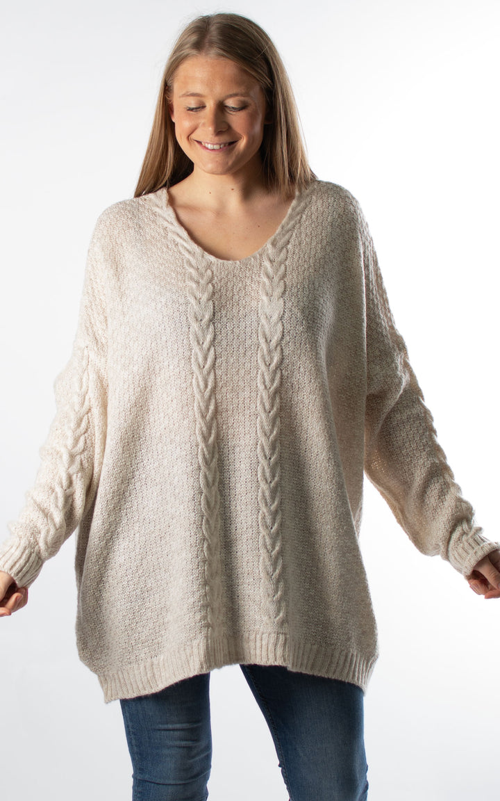 Tie Back Jumper | Beige