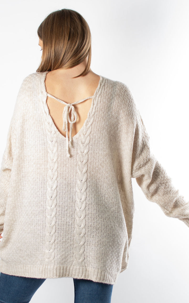 Tie Back Jumper | Beige