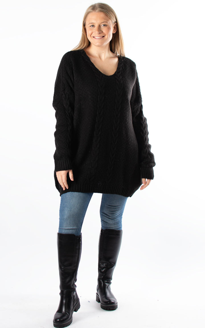 Tie Back Jumper | Black