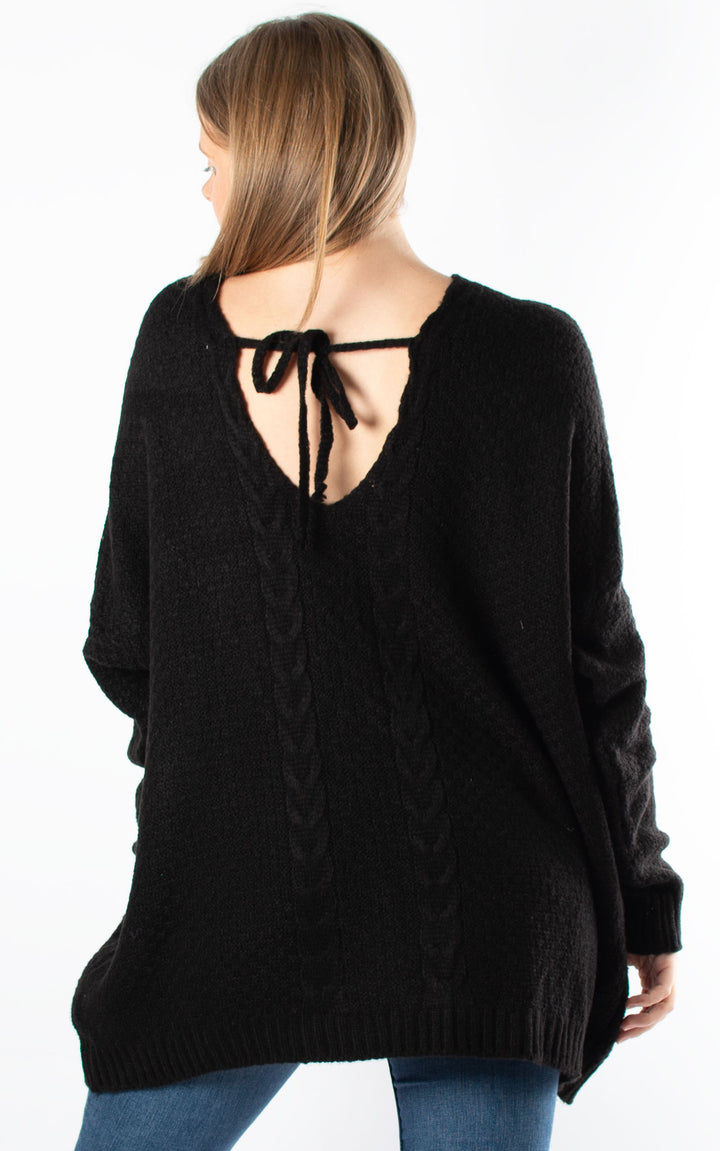 Tie Back Jumper | Black