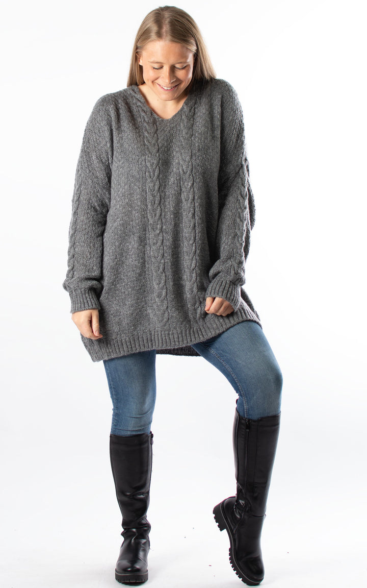 Tie Back Jumper | Grey