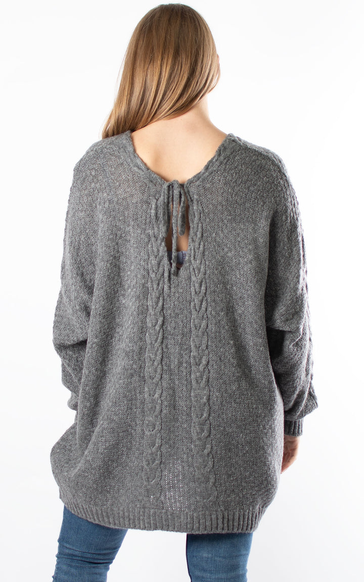 Tie Back Jumper | Grey