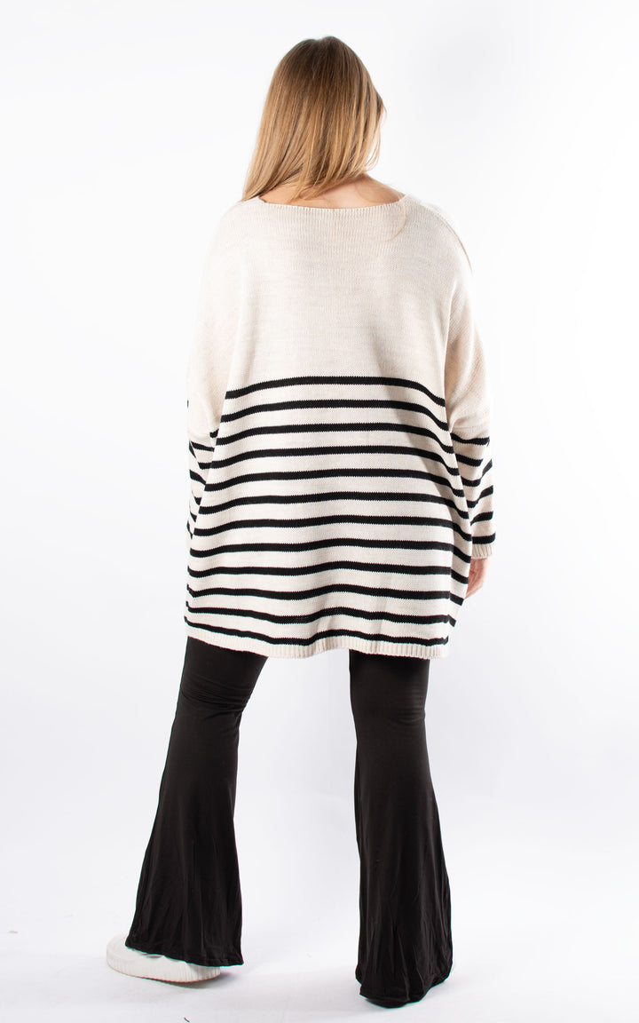 Toya Stripe Jumper | Beige
