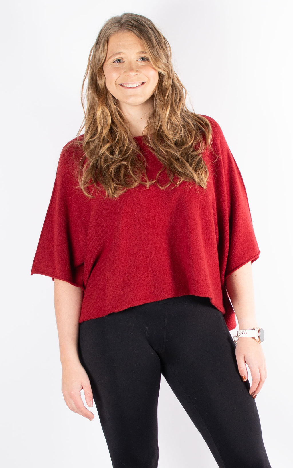 Pia Cropped Jumper | Mulberry Red