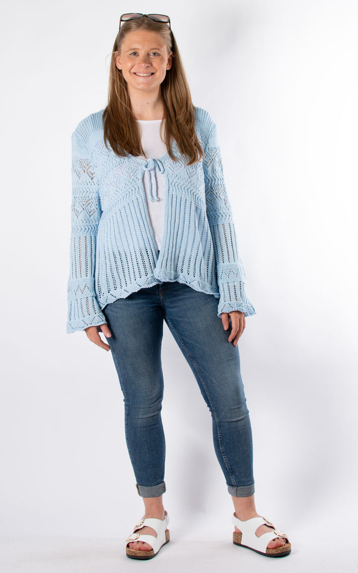 Abbey Crochet Cardigan | Baby Blue