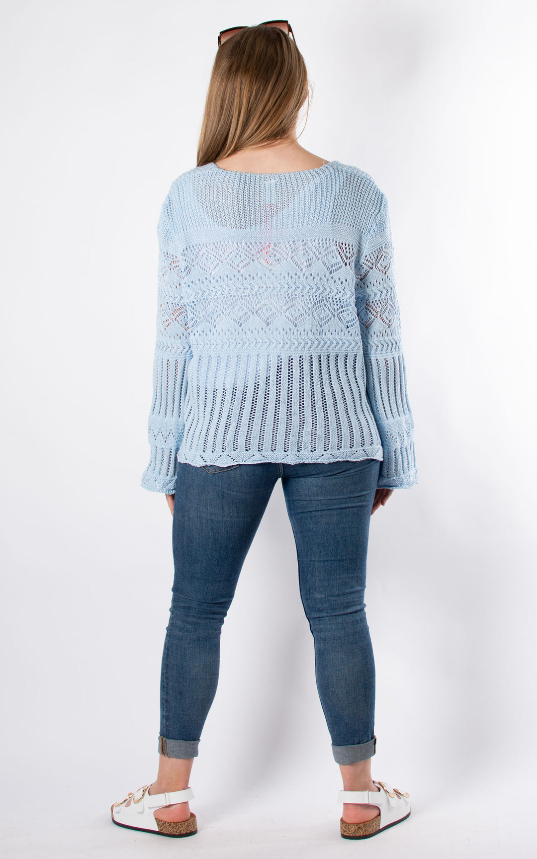 Abbey Crochet Cardigan | Baby Blue